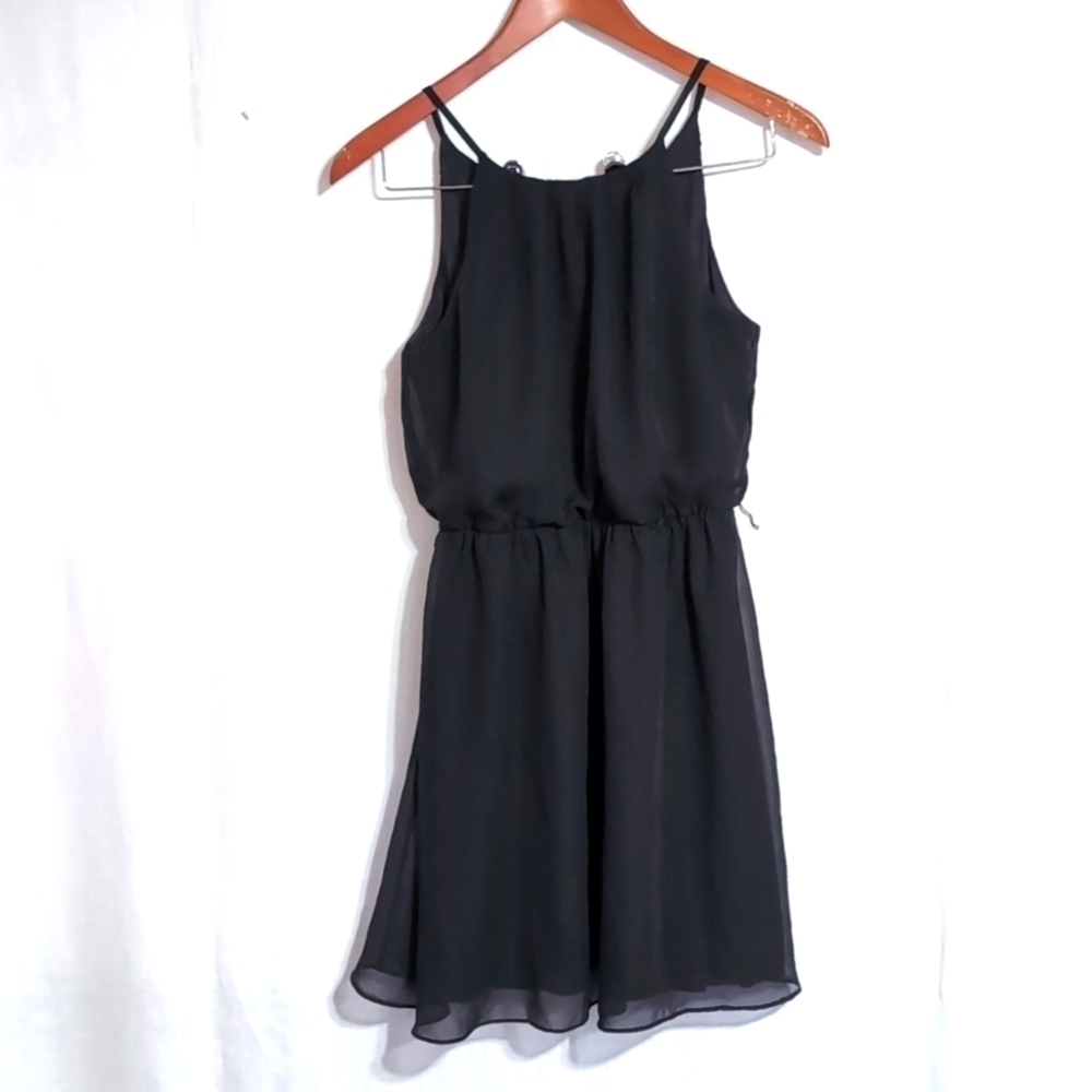 I.N. San Francisco Black High Neck Fit Flare Dress Size Small